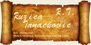Ružica Tanacković vizit kartica